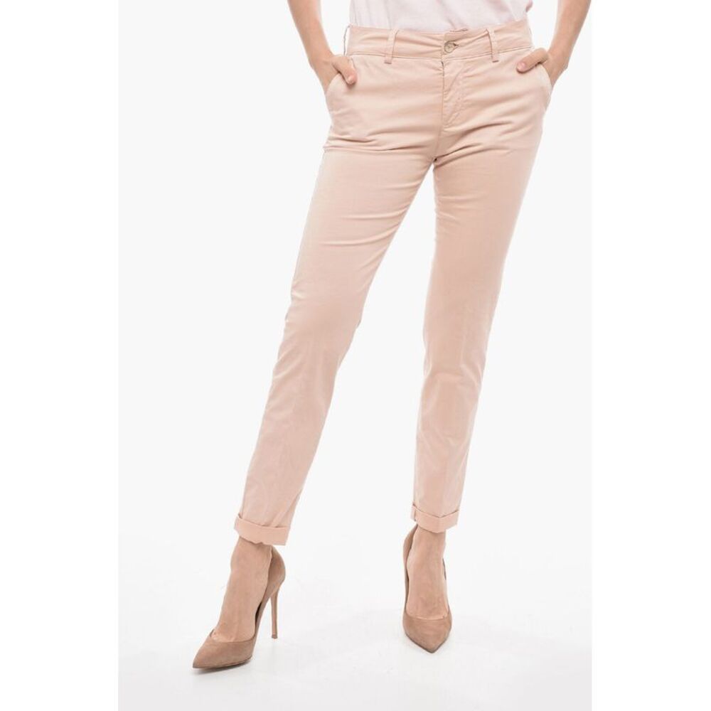 URBAN FOREST Stretch Cotton Chino Pants MALLARD with Turn-Up Hem